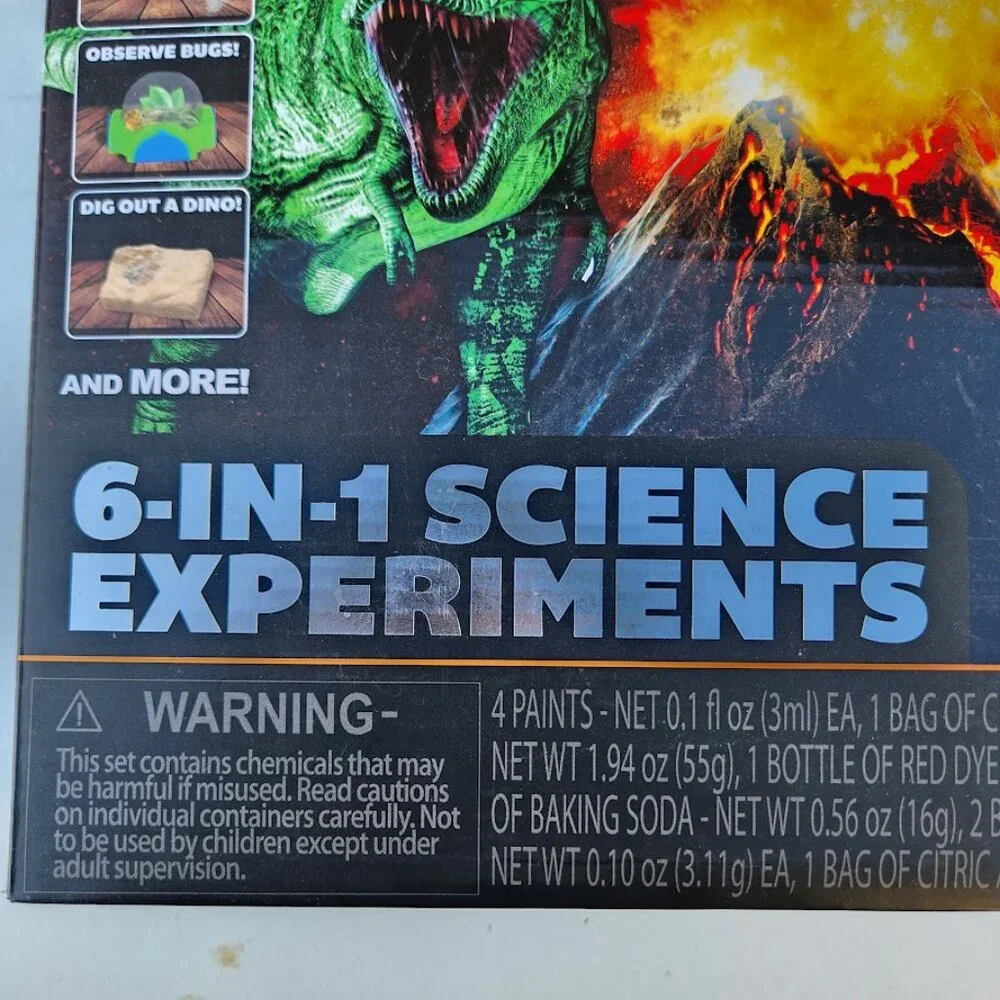 NEW Unbelievable Science 6 in 1 Experiments Set Kit Volcano Crystals Rocket